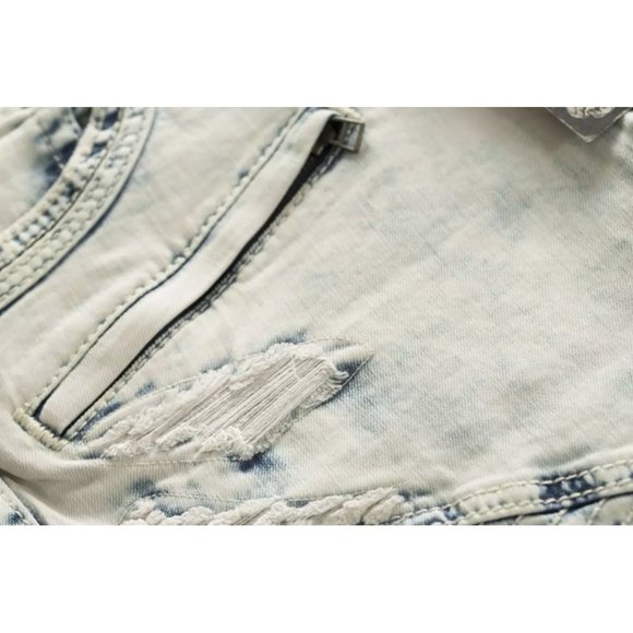 AFFLICTION HUNTER FALLEN FULTON DENIM SHORTS Biker - Picture 12 of 12